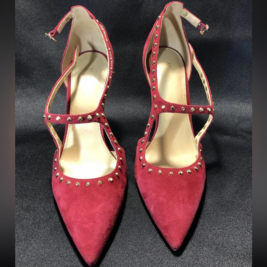 Michael Michael Kors Red Suede Studded Pumps 6.5m
